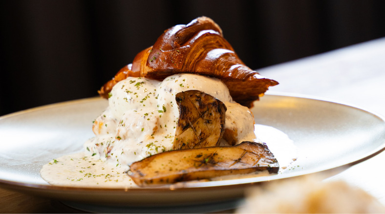 Truffle Mushroom Croissant at Gazoz Cafe